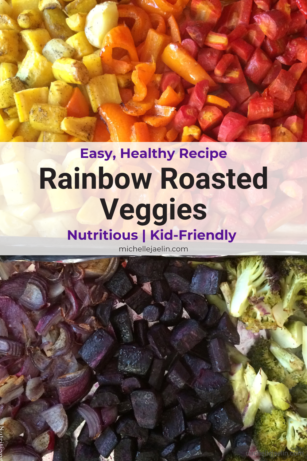 This Rainbow Roasted Veggies dish is the perfect healthy side dish that provides many nutrients because of the many antioxidant-rich colors found in vegetables. It’s also a Pride Month Recipe! Season with salt and pepper, or add other herbs to customize this side dish to however you like!