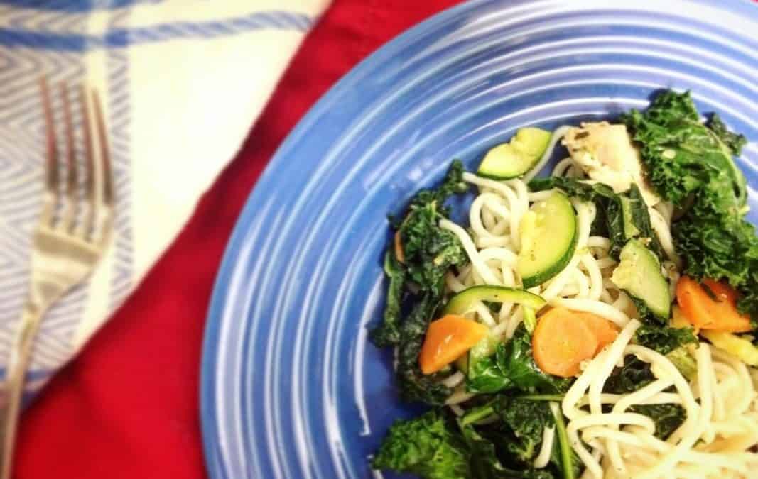 RECIPE :: Diabetes Friendly Garlic Chicken and Veggie Pasta