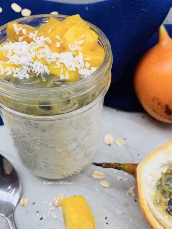 Healthy Mango Passion Fruit Overnight Oats Recipe