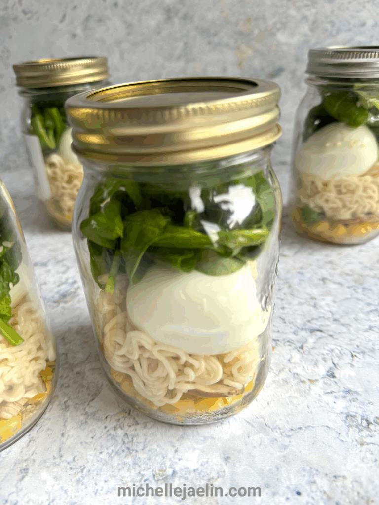 topped with baby spinach