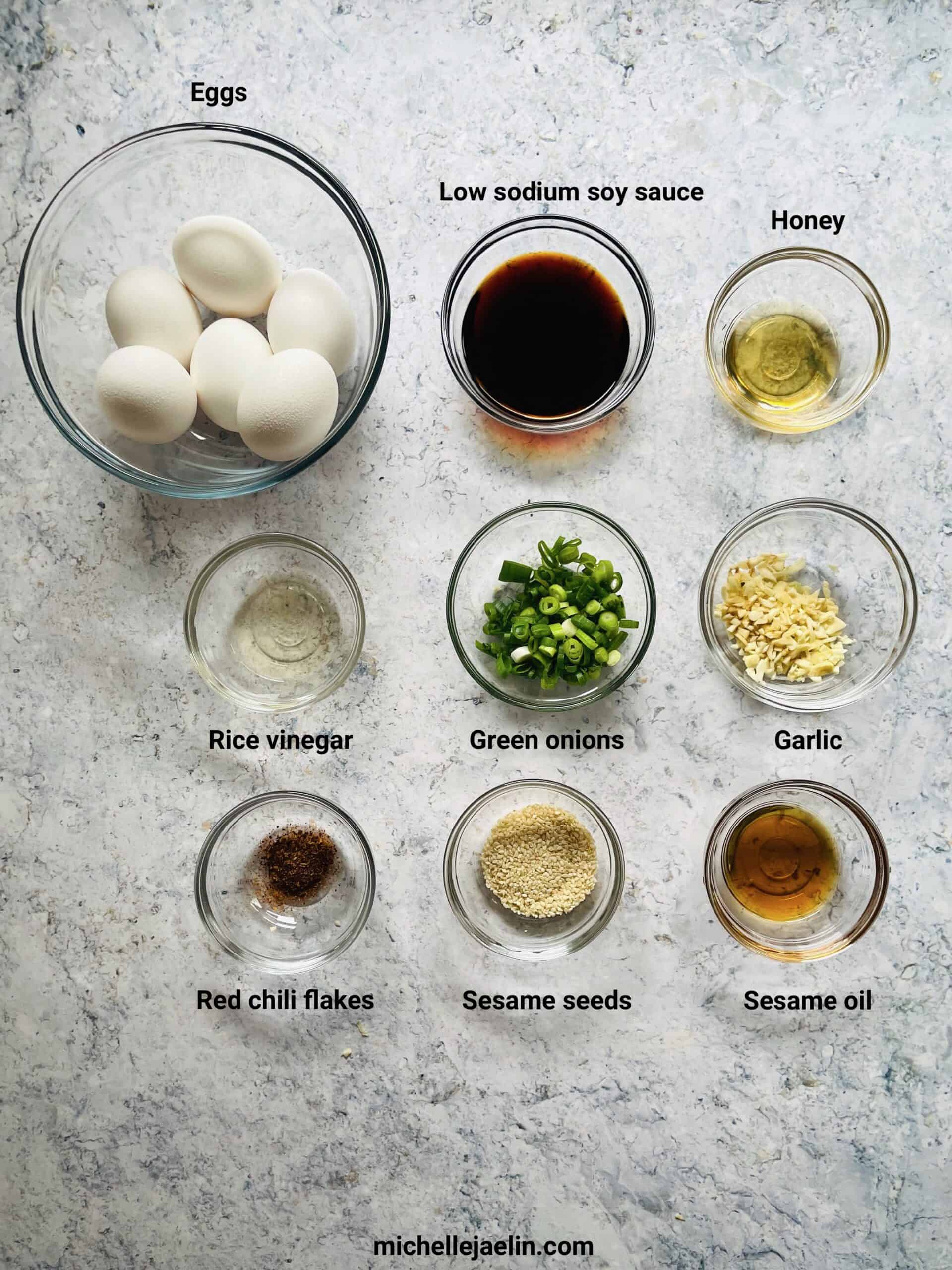 Ingredients in marinated boiled eggs