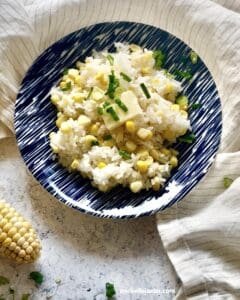 rice and corn dish on a plate
